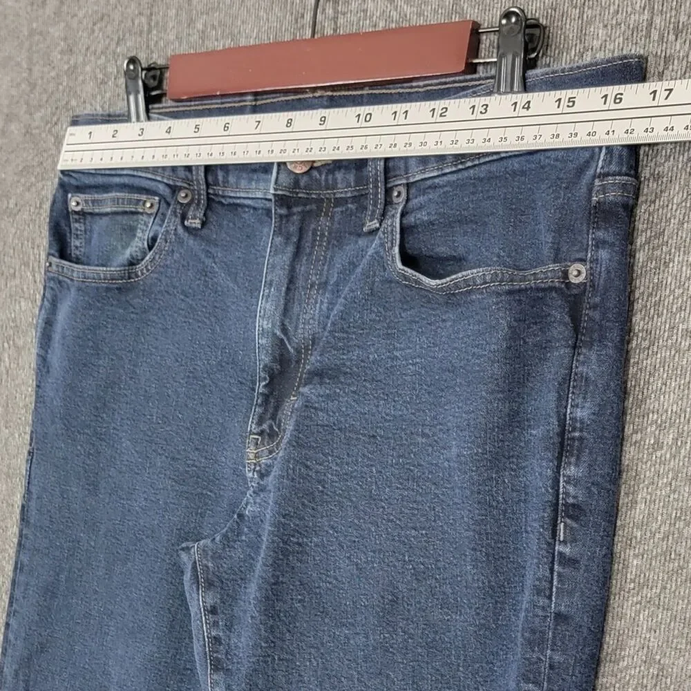 J Crew Jeans Mens 32x30* Blue Dark Wash Flex Straight Leg Stretch Denim
